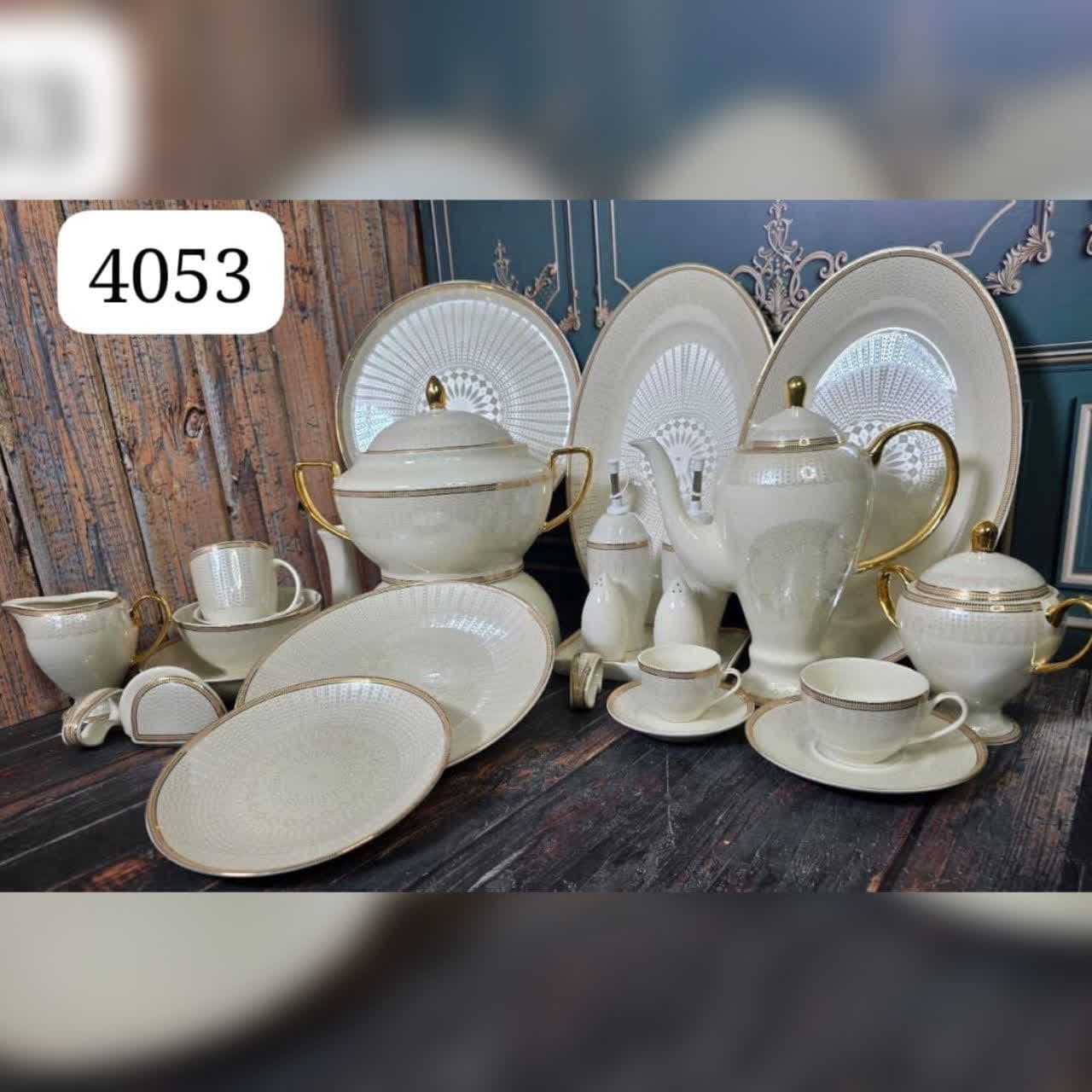 سرویس 12 نفره چینی استخوانی پردیس کاشان کد 4053